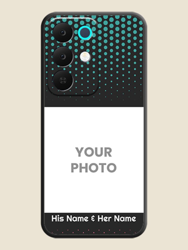 Custom Faded Dots with Grunge Photo Frame and Text On Space Black Custom Soft Matte Mobile Back Cover - Realme Narzo 90x 5G - alternate view