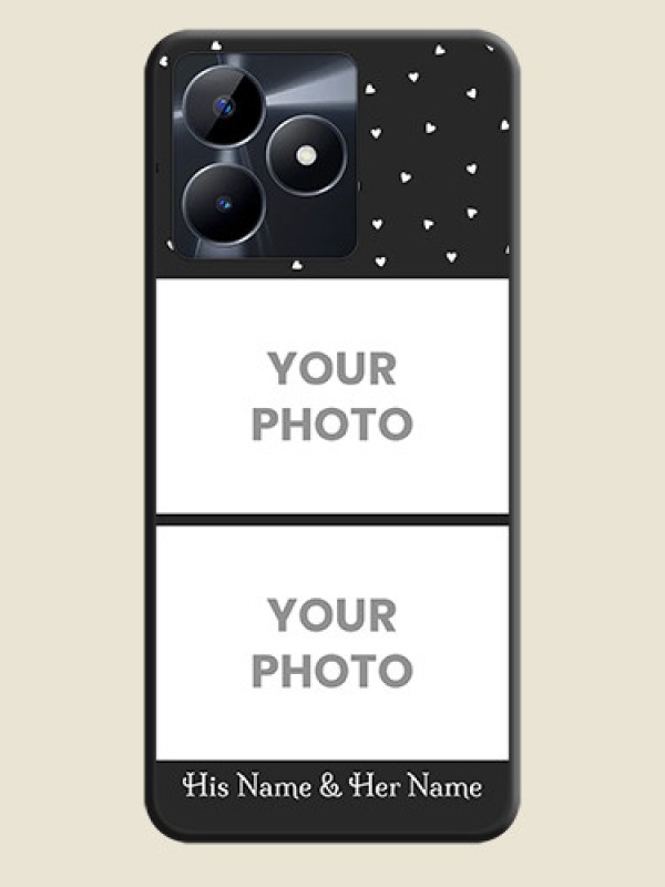 Custom Miniature Love Symbols with Name on Space Black Custom Soft Matte Back Cover - Realme Narzo N53 - alternate view