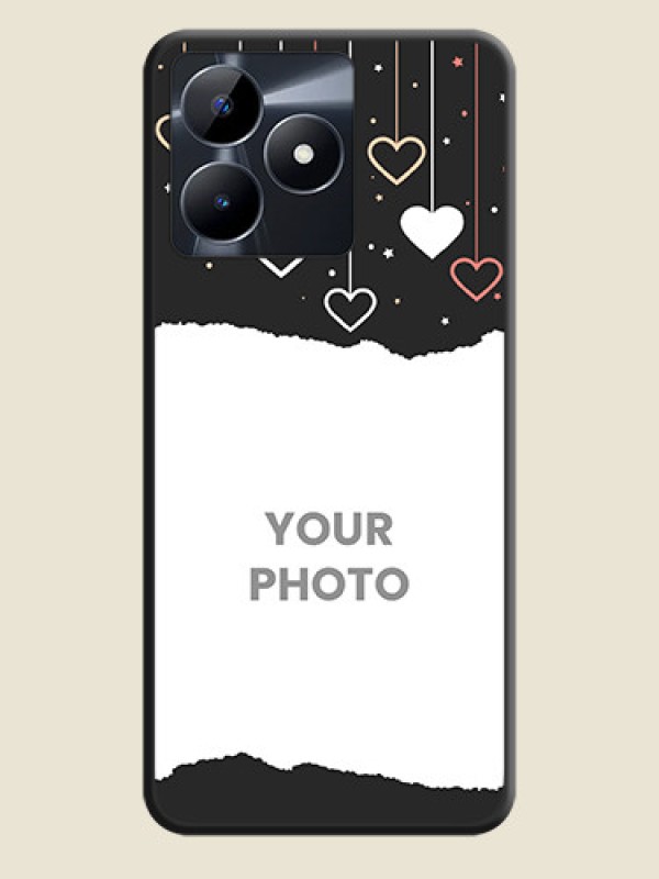 Custom Love Hangings with Splash Wave Picture on Space Black Custom Soft Matte Phone Back Cover - Realme Narzo N53 - alternate view