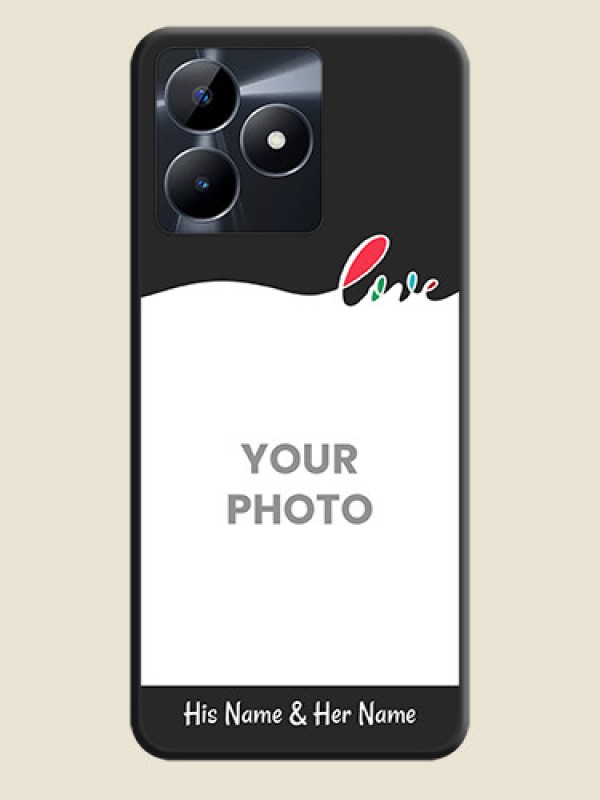 Custom Fall in Love Pattern with Picture - Photo on Space Black Soft Matte Mobile Case - Realme Narzo N53 - alternate view