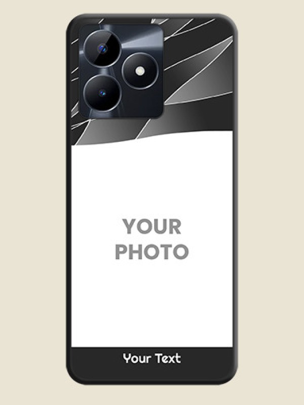 Custom Mixed Wave Lines - Photo on Space Black Soft Matte Mobile Cover - Realme Narzo N53 - alternate view