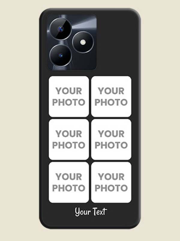 Custom Floral Art with 6 Image Holder - Photo on Space Black Soft Matte Mobile Case - Realme Narzo N53 - alternate view