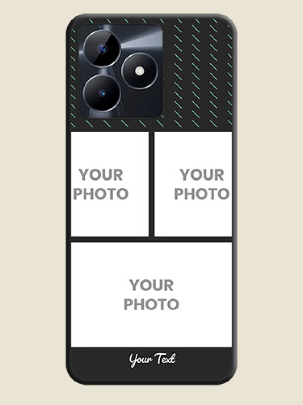 Custom Cross Dotted Pattern with 2 Image Holder on Personalised Space Black Soft Matte Cases - Realme Narzo N53 - alternate view