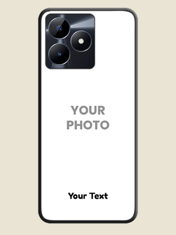 Custom Full Single Pic Upload With Text On Space Black Personalized Soft Matte Phone Covers - Realme Narzo N53 - alternate view