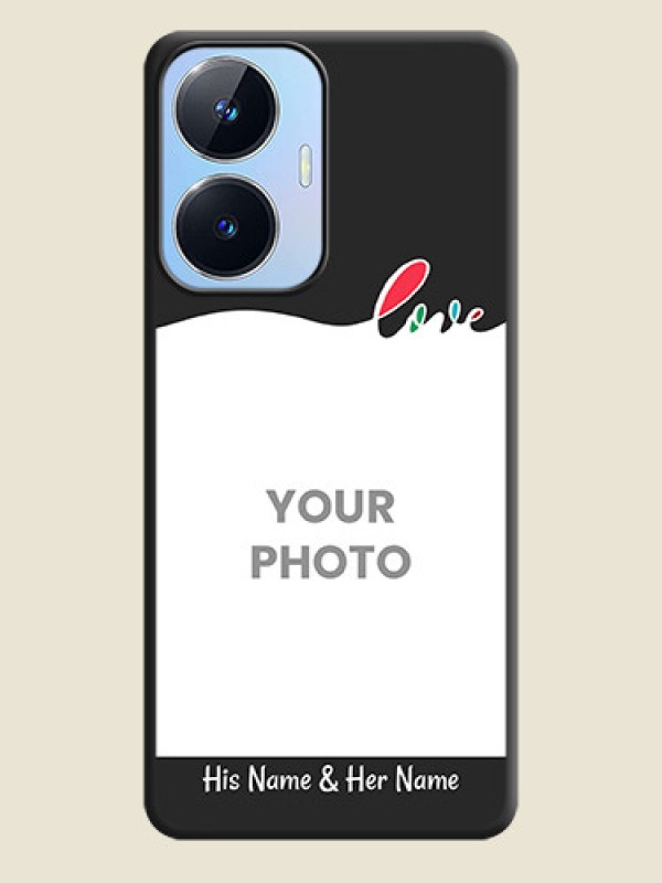 Custom Fall in Love Pattern with Picture on Photo on Space Black Soft Matte Mobile Case - Realme Narzo N55 - alternate view