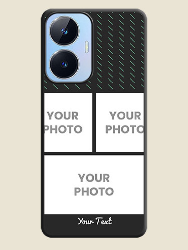 Custom Cross Dotted Pattern with 2 Image Holder  on Personalised Space Black Soft Matte Cases - Realme Narzo N55 - alternate view