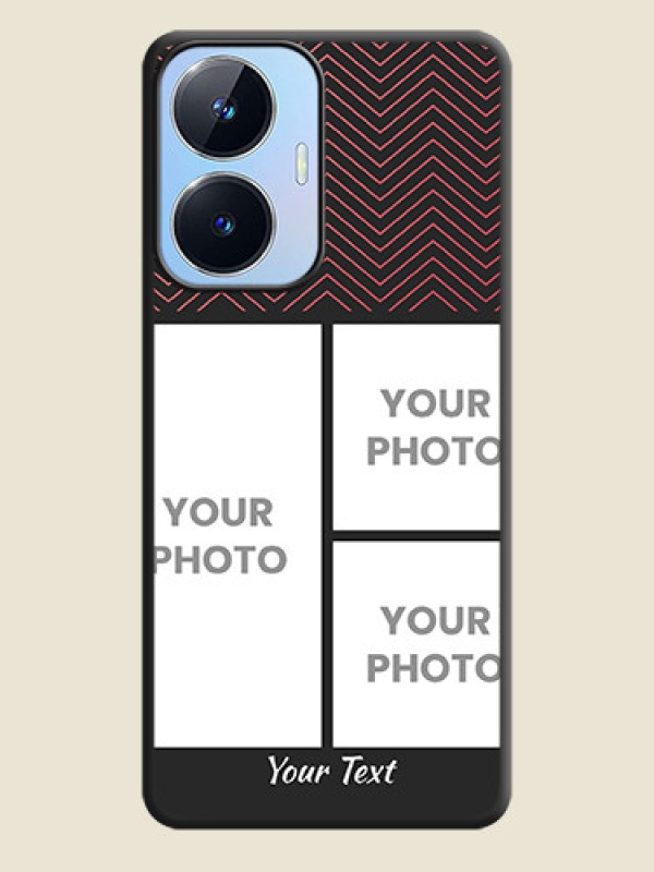 Custom Wave Pattern with 3 Image Holder on Space Black Custom Soft Matte Back Cover - Realme Narzo N55 - alternate view