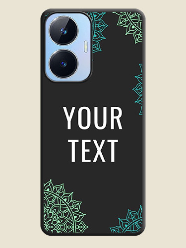 Custom Your Name with Floral Design on Space Black Custom Soft Matte Back Cover - Realme Narzo N55 - alternate view