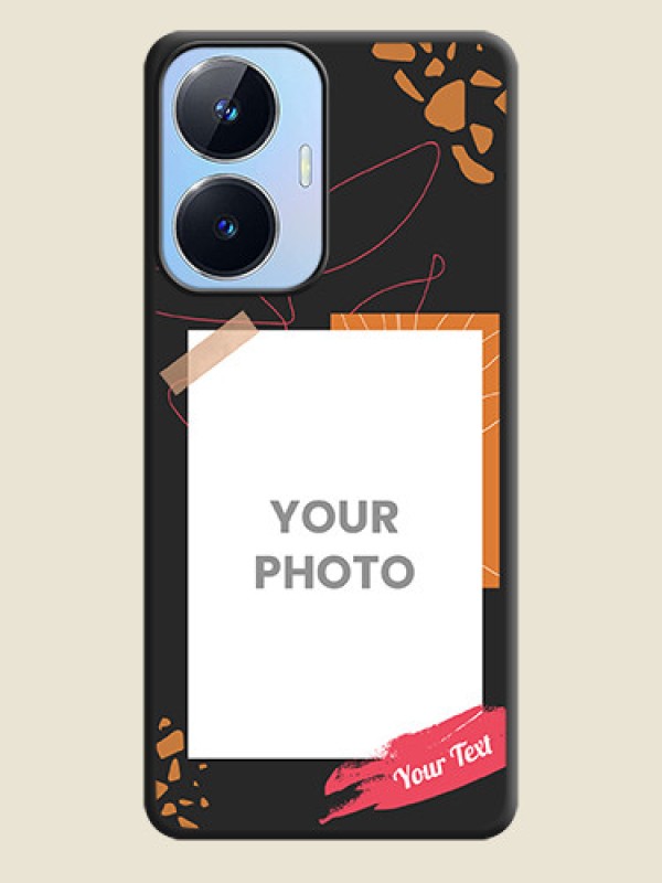 Custom Orange Photo Frame on Space Black Custom Soft Matte Phone Back Cover - Realme Narzo N55 - alternate view