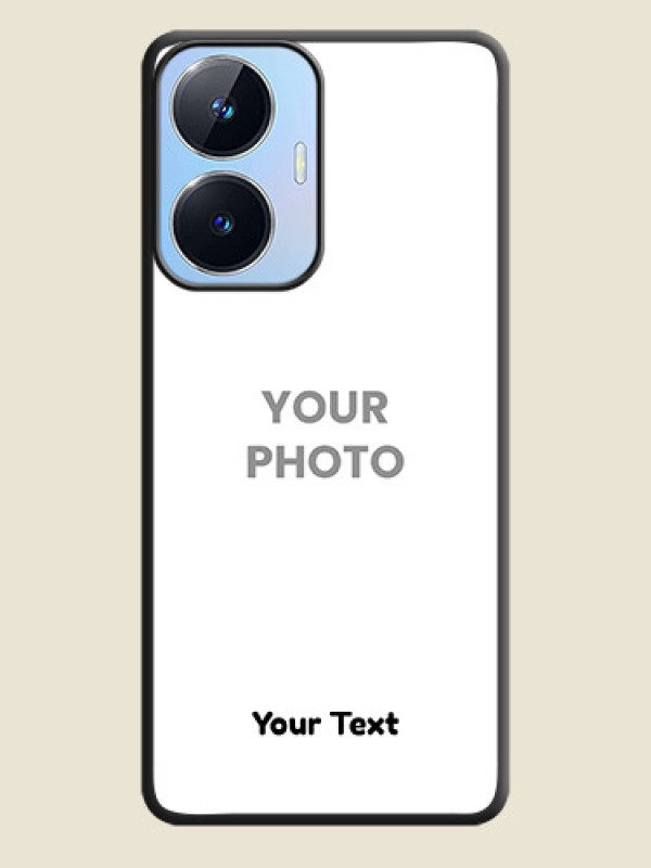 Custom Full Single Pic Upload With Text On Space Black Personalized Soft Matte Phone Covers -Realme Narzo N55 - alternate view