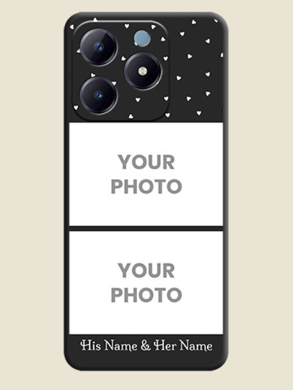 Custom Miniature Love Symbols with Name On Space Black Custom Soft Matte Mobile Back Cover - Realme Narzo N63 - alternate view