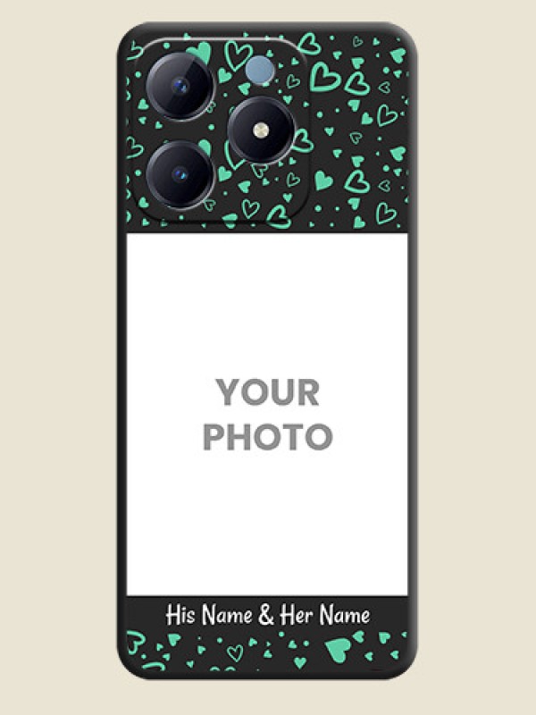 Custom Sea Green Indefinite Love Pattern on Photo On Space Black Custom Soft Matte Mobile Back Cover - Realme Narzo N63 - alternate view