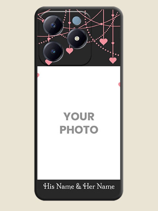 Custom Pink Love Hangings with Text On Space Black Custom Soft Matte Mobile Back Cover - Realme Narzo N63 - alternate view