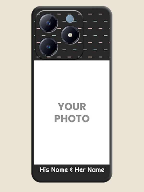 Custom Line Pattern Design with Text On Space Black Custom Soft Matte Mobile Back Cover - Realme Narzo N63 - alternate view