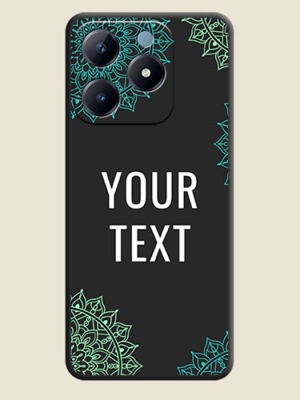 Custom Your Name with Floral Design On Space Black Custom Soft Matte Mobile Back Cover - Realme Narzo N63 - alternate view