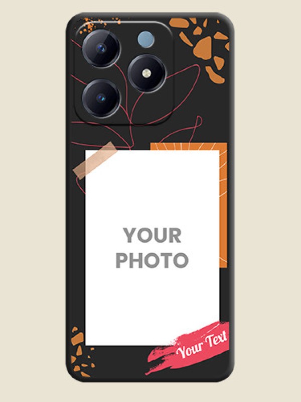Custom Orange Photo Frame On Space Black Custom Soft Matte Mobile Back Cover - Realme Narzo N63 - alternate view