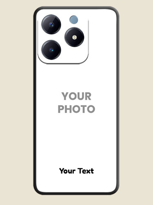 Custom Full Single Pic Upload With Text On Space Black Custom Soft Matte Mobile Back Cover - Realme Narzo N63 - alternate view