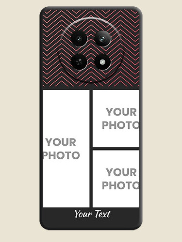 Custom Wave Pattern with 3 Image Holder on Space Black Custom Soft Matte Back Cover - Realme Narzo N65 5G - alternate view