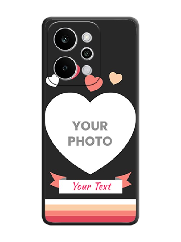 Custom Love Shaped Photo with Colorful Stripes On Space Black Custom Soft Matte Mobile Back Cover - Realme Narzo Power 5G - alternate view