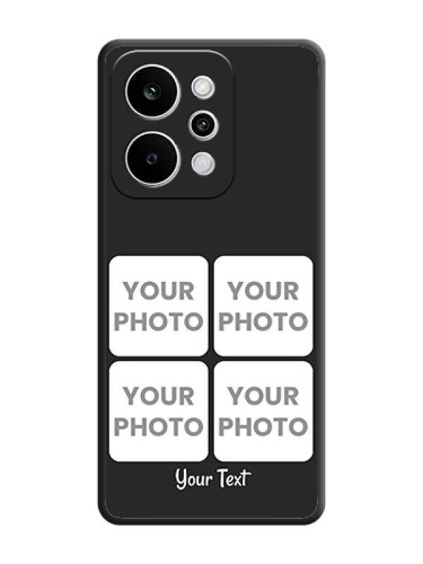 Custom Floral Art with 6 Image Holder on Photo On Space Black Custom Soft Matte Mobile Back Cover - Realme Narzo Power 5G - alternate view
