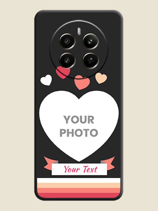 Custom Love Shaped Photo with Colorful Stripes on Personalised Space Black Soft Matte Cases - Realme P1 5G - alternate view
