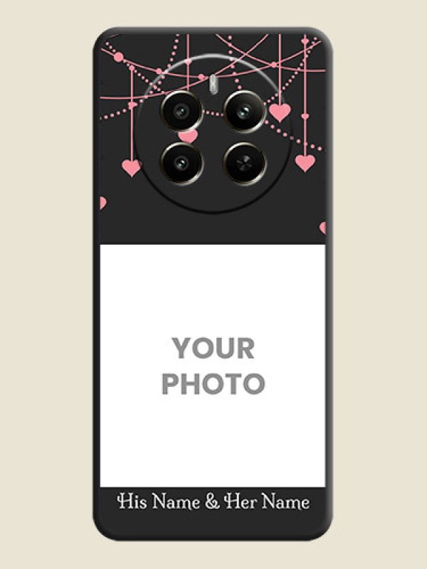 Custom Pink Love Hangings with Text on Space Black Custom Soft Matte Back Cover - Realme P1 5G - alternate view