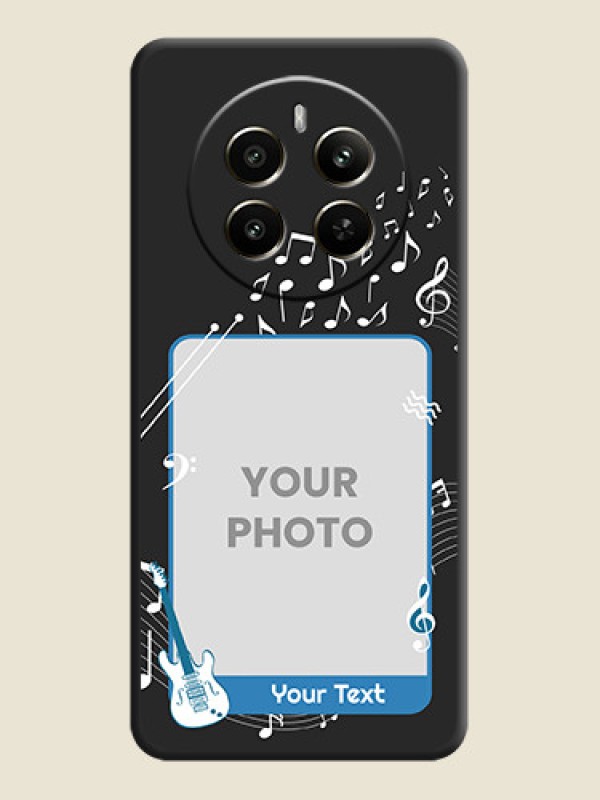 Custom Musical Theme Design with Text - Photo on Space Black Soft Matte Mobile Case - Realme P1 5G - alternate view
