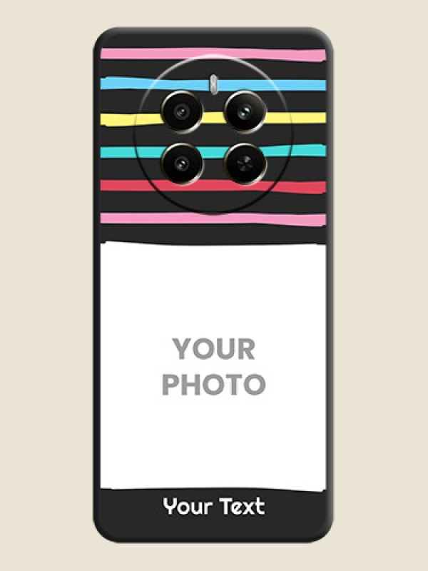 Custom Multicolor Lines with Image on Space Black Personalized Soft Matte Phone Covers - Realme P1 5G - alternate view