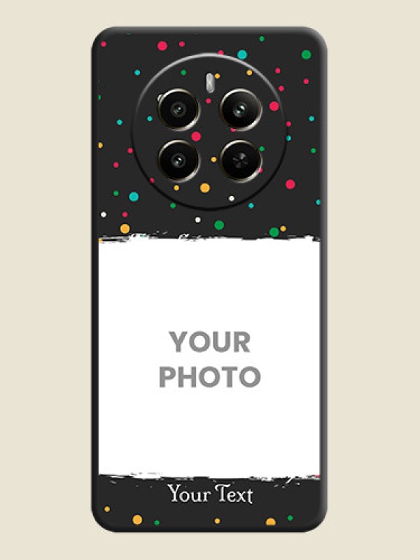 Custom Multicolor Dotted Pattern with Text on Space Black Custom Soft Matte Phone Back Cover - Realme P1 5G - alternate view