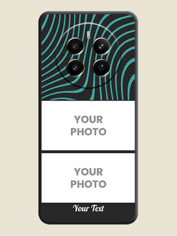 Custom Wave Pattern with 2 Image Holder on Space Black Personalized Soft Matte Phone Covers - Realme P1 5G - alternate view