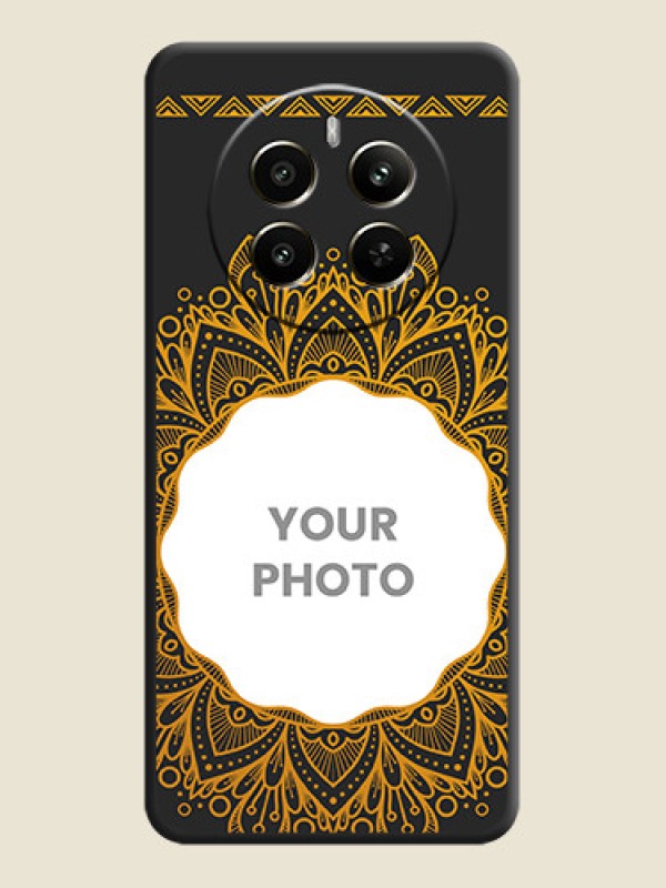 Custom Round Image with Floral Design - Photo on Space Black Soft Matte Mobile Cover - Realme P1 5G - alternate view