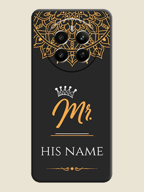 Custom Mr Name with Floral Design on Personalised Space Black Soft Matte Cases - Realme P1 5G - alternate view