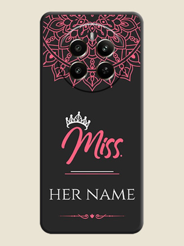 Custom Mrs Name with Floral Design on Space Black Personalized Soft Matte Phone Covers - Realme P1 5G - alternate view