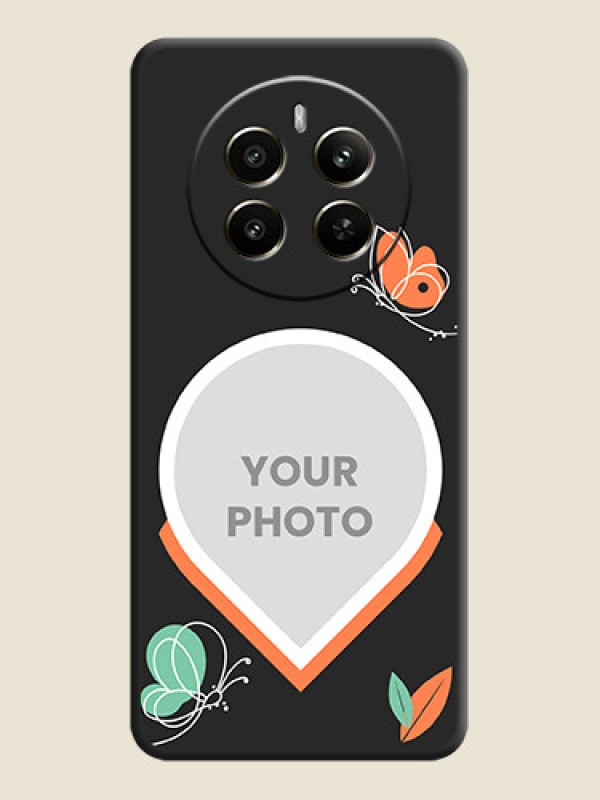 Custom Upload Pic With Simple Butterly Design On Space Black Personalized Soft Matte Phone Covers - Realme P1 5G - alternate view