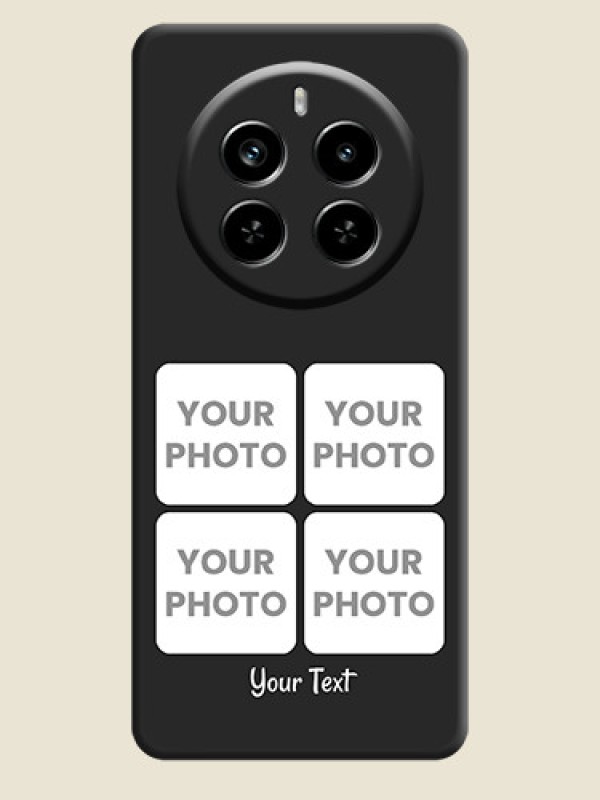 Custom Floral Art with 6 Image Holder on Photo On Space Black Custom Soft Matte Mobile Back Cover - Realme P1 Pro 5G - alternate view