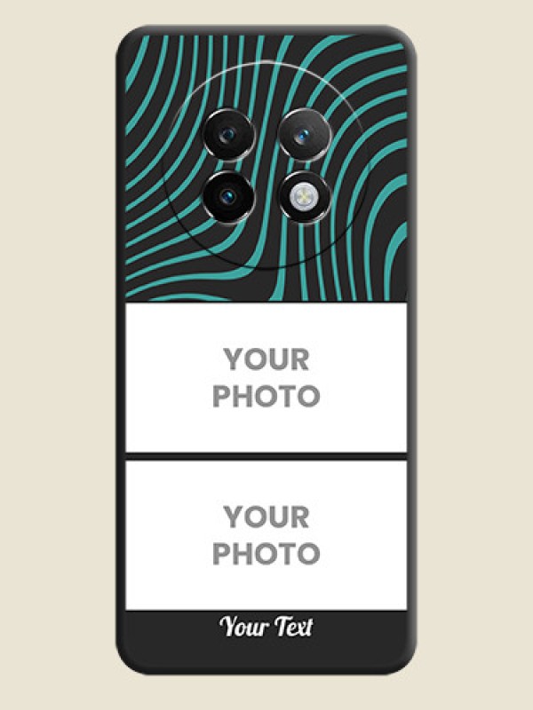 Custom Wave Pattern with 2 Image Holder On Space Black Custom Soft Matte Mobile Back Cover - Realme P1 Speed 5G - alternate view