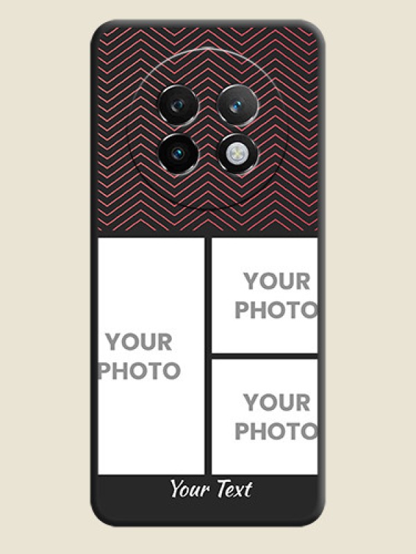 Custom Wave Pattern with 3 Image Holder On Space Black Custom Soft Matte Mobile Back Cover - Realme P1 Speed 5G - alternate view