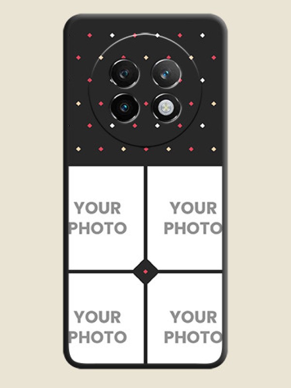 Custom Multicolor Dotted Pattern with 4 Image Holder On Space Black Custom Soft Matte Mobile Back Cover - Realme P1 Speed 5G - alternate view