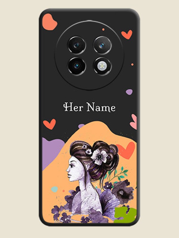 Custom Namecase For Her With Fancy Lady Image On Space Black Custom Soft Matte Mobile Back Cover - Realme P1 Speed 5G - alternate view