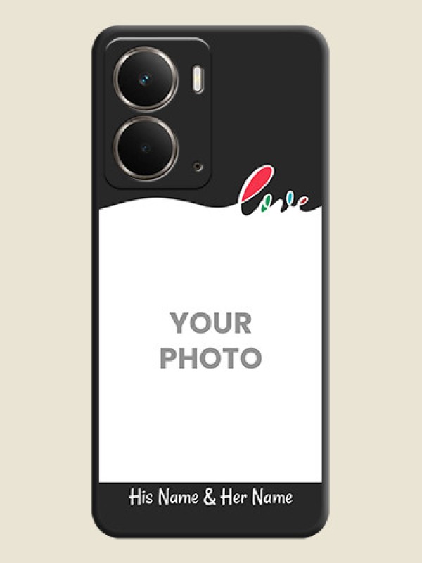 Custom Fall in Love Pattern with Picture on Photo On Space Black Custom Soft Matte Mobile Back Cover - Realme P3 5G - alternate view