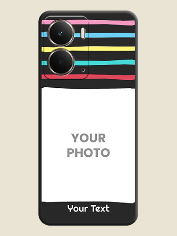 Custom Multicolor Lines with Image On Space Black Custom Soft Matte Mobile Back Cover - Realme P3 5G - alternate view