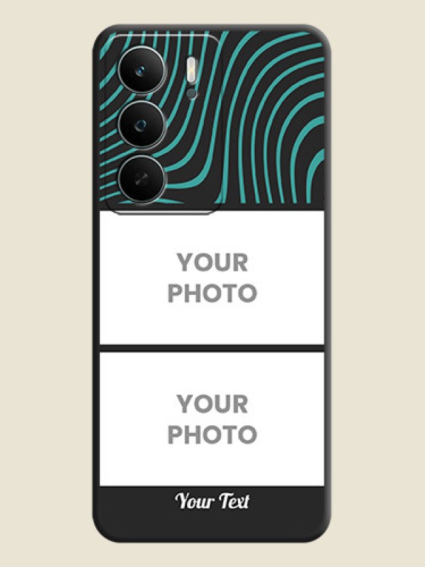 Custom Wave Pattern with 2 Image Holder On Space Black Custom Soft Matte Mobile Back Cover - Realme P3 Lite 5G - alternate view