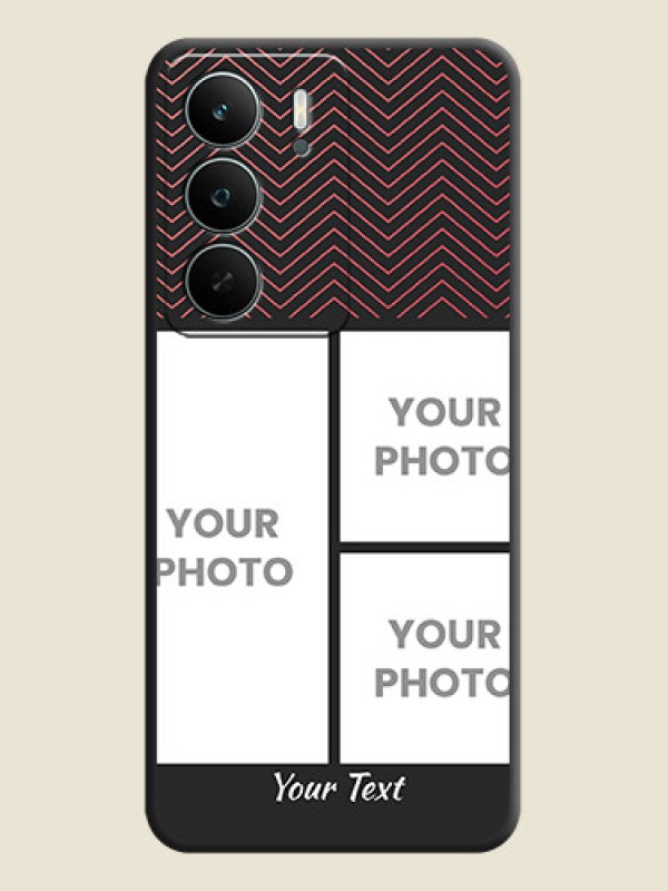 Custom Wave Pattern with 3 Image Holder On Space Black Custom Soft Matte Mobile Back Cover - Realme P3 Lite 5G - alternate view
