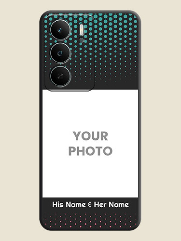 Custom Faded Dots with Grunge Photo Frame and Text On Space Black Custom Soft Matte Mobile Back Cover - Realme P3 Lite 5G - alternate view