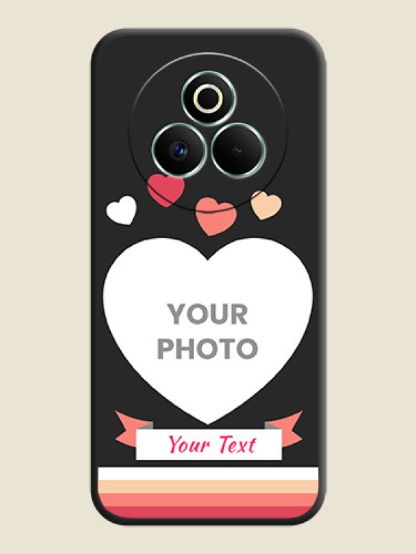 Custom Love Shaped Photo with Colorful Stripes On Space Black Custom Soft Matte Mobile Back Cover - Realme P3 Pro 5G - alternate view