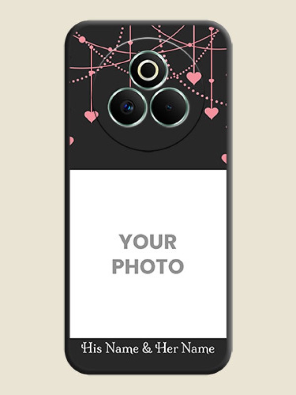 Custom Pink Love Hangings with Text On Space Black Custom Soft Matte Mobile Back Cover - Realme P3 Pro 5G - alternate view