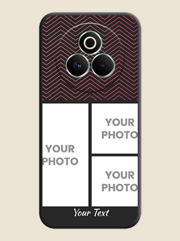 Custom Wave Pattern with 3 Image Holder On Space Black Custom Soft Matte Mobile Back Cover - Realme P3 Pro 5G - alternate view