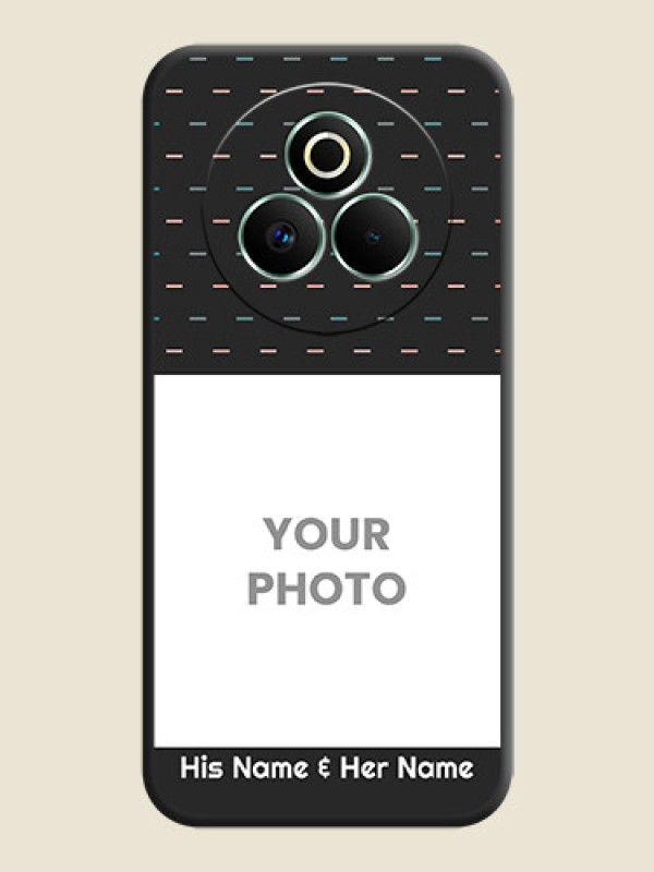 Custom Line Pattern Design with Text On Space Black Custom Soft Matte Mobile Back Cover - Realme P3 Pro 5G - alternate view