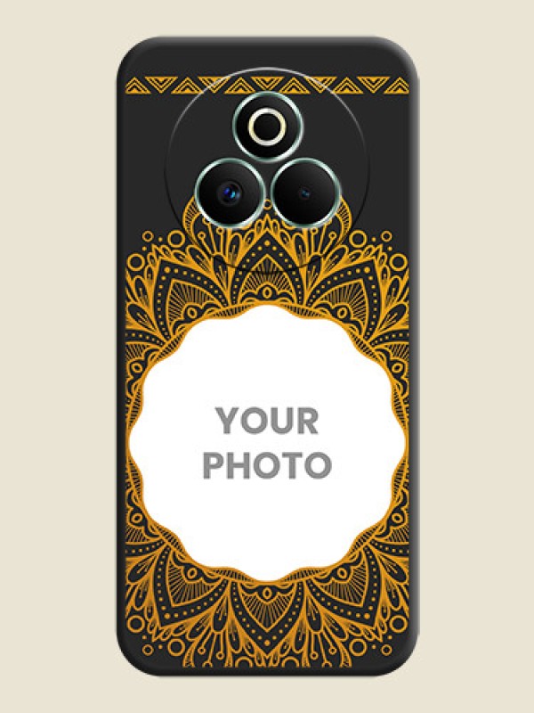 Custom Round Image with Floral Design On Space Black Custom Soft Matte Mobile Back Cover - Realme P3 Pro 5G - alternate view