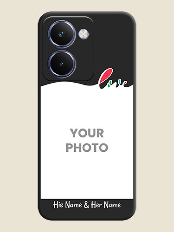 Custom Fall in Love Pattern with Picture on Photo On Space Black Custom Soft Matte Mobile Back Cover - Realme P3 Ultra 5G - alternate view